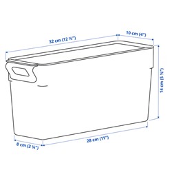 KLIPPKAKTUS Aufbewahrungsbox für Kühlschrank, transparent, 32x10x14 cm
