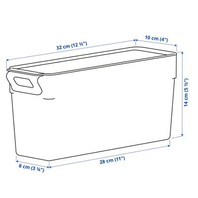 KLIPPKAKTUS Aufbewahrungsbox für Kühlschrank, transparent, 32x10x14 cm