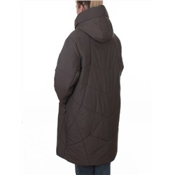 A618 GRAY/BROWN Пальто зимнее женское (верблюжья шерсть, 120 гр. холлофайбер)