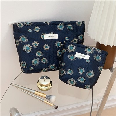 High quality retro cosmetic bag, shoulder bag, universal small clutch bag, organizer bag, with embroidery, flowered