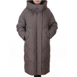 A621 GRAY/BROWN Пальто зимнее женское (200 гр. холлофайбер)