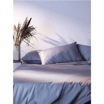 Простыня из премиального сатина светло-серого цвета из коллекции Essential, 180х270 см