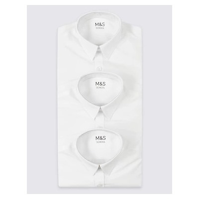 3pk Boys' Easy Iron School Shirts (2-16 Yrs)