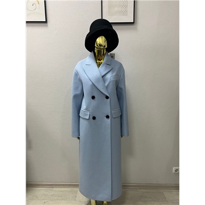 Пальто женское демисезонное 26102/о (голубой/рубчик )