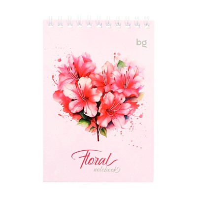 Блокнот А6, 40 листов в клетку, Floral notebook, на гребне, МИКС