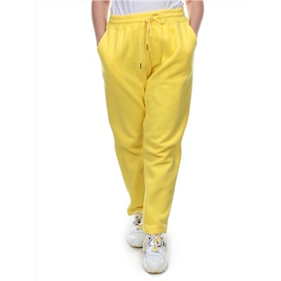 M055 YELLOW Брюки спортивные женские на флисе (100% хлопок) 7986
