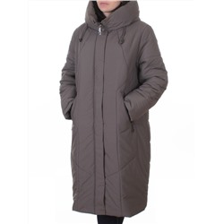 A615 GRAY/BEIGE Пальто зимнее женское (верблюжья шерсть, 120 гр. холлофайбер)