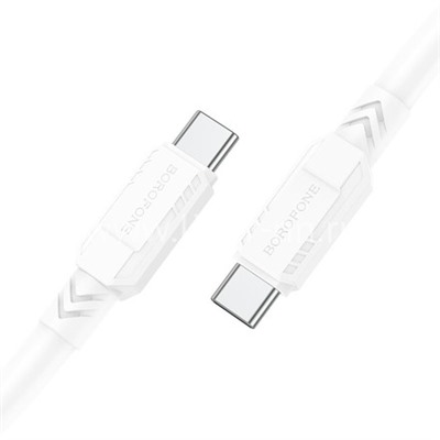 Кабель Type-C to Type-C 60W, 1.0м BOROFONE BX81 (белый) 3.0A