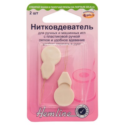 Нитевдеватель для ручных и машинных игл с пластиковой ручкой HEMLINE