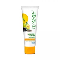 Солнцезащитный крем SPF 60 со сливой Какаду, ягодами Асаи и семенами Чиа (100 г), SPF 60 Sunscreen Kakadu Plum, Acai Berry & Chia Seeds, произв. Organic Harvest