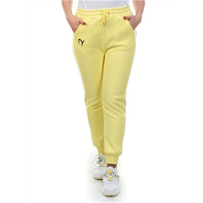 03 YELLOW Брюки спортивные женские на флисе (100% хлопок) 7986