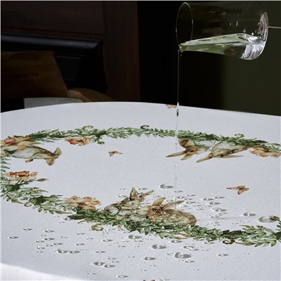 СКАТЕРТЬ ОВАЛЬНАЯ "SENSE", 140Х180СМ, 100% ХЛОПОК,ТВИЛ C ПРОПИТКОЙ