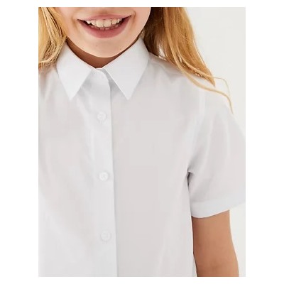 3pk Girls' Easy Iron School Shirts (2-16 Yrs)