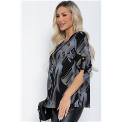 Джемпер Дэрби (черный/штрихи) Б12448-10