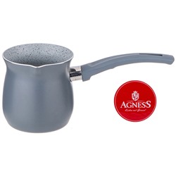 ТУРКА AGNESS "BLACK MARBLE" С АНТИПР.МРАМОР. ПОКР. И РУЧКОЙ SOFT TOUCH 450 МЛ БЕЗ УПАК