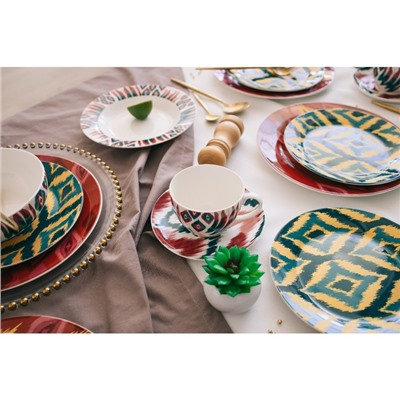 Сервиз чайный Доляна Askım, 12 предметов: 6 чашек 250 мл, 6 блюдец d=15 см, фарфор