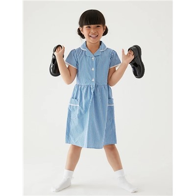 Girls' Skin Kind™ Gingham School Dress (2-14 Yrs)