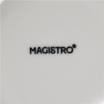 Набор чайный Magistro Basic bistro, 4 предмета: 2 чашки 200 мл, 2 блюдца d=15 см, фарфор, белый