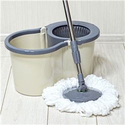 Набор для уборки Spin Mop (ведро с отжимом 16л, швабра, насадка из микрофибры), в ассортименте