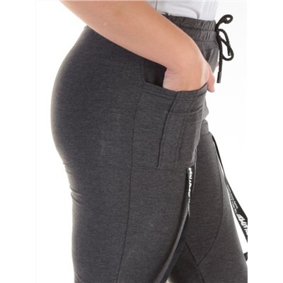 QB-82 DK. GRAY Брюки спортивные женские (95% хлопок, 5% стрейч) P&S