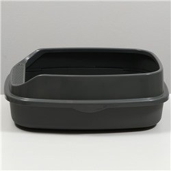 Туалет Айша XL с бортом 64×44×21 см серый FIX