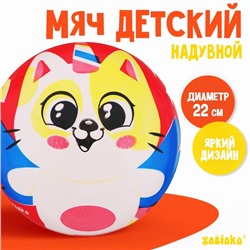 Мяч детский «Котик», 22 см, 60 г, цвета МИКС