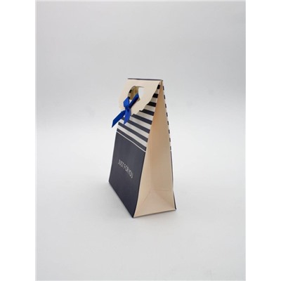 Пакет подарочный (XS) "Many stripes", blue (12x6x16)