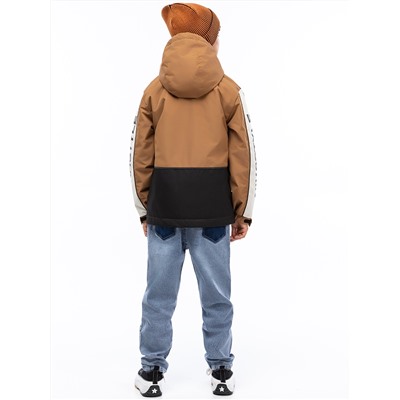 Куртка утеплённая для мальчика NIKASTYLE 4м4525 Черный кэмел Nikastyle