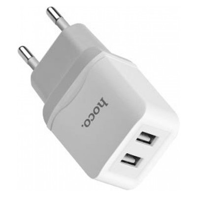Сетевое зарядное устройство hoco C33А Lightning 2.4 A белое