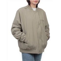 H24-608 GRAY/GREEN Куртка бомбер демисезонная женская (100 гр. синтепон)