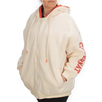2562 BEIGE/ORANGE Худи женское (50 гр. синтепон)