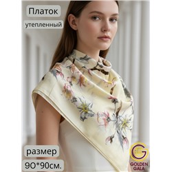 Платок утепленный "Цветы яблони" Арт 2025/05 (айвори)