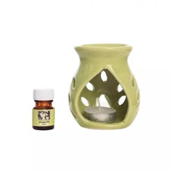 Ароманабор, Green Aroma Burner with Jasmine Aroma Oil and 4 Tea Light Candles Set, произв. eCraftIndia
