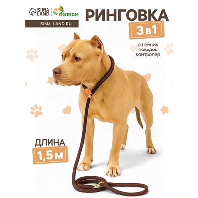 Ринговка для собак, 150×1.2 см, коричневая