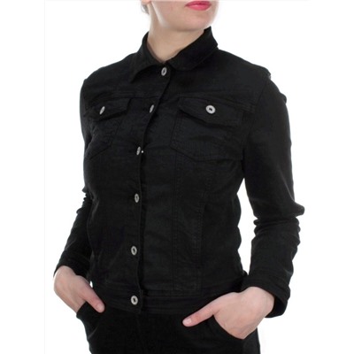 Y-1000 BLACK Куртка джинсовая женская MISS JUSTING (98% хлопок 2% эластан)
