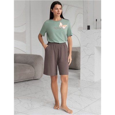 Футболка с принтом свободная эластичная из премиального хлопка