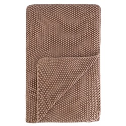 Плед из стираного хлопка цвета мокко из коллекции Essential, 130x180 см