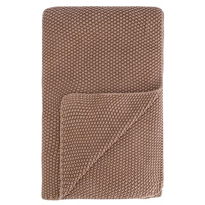 Плед из стираного хлопка цвета мокко из коллекции Essential, 130x180 см