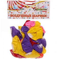 Воздушные шары  25 шт, 10"/25см "Принцесса Единорожка", (микс)