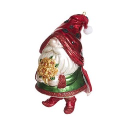 Гном в костюме "Божья коровка" (стекло) 7,5х7,5х14 см