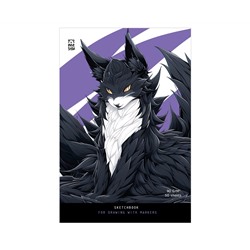 Скетчбук для рисования маркерами 50л. А5 на склейке MESHU "Anime cat", 90г/м2, soft touch