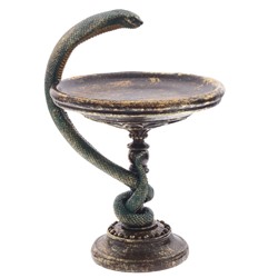 Фигурка декоративная "Змея с блюдом", L20 W21 H31 см