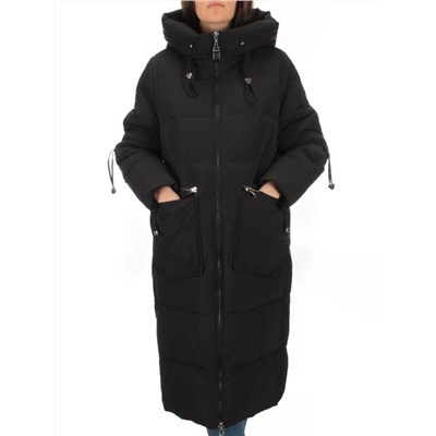 H303 BLACK Пальто зимнее женское (200 гр. холлофайбер)
