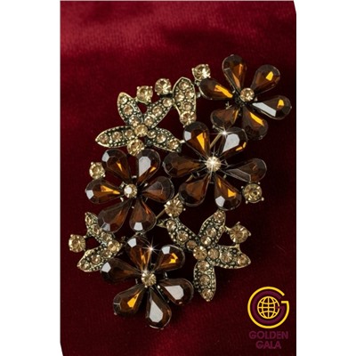 Брошь крупная с кристаллами БР4/3 модель БРО/12