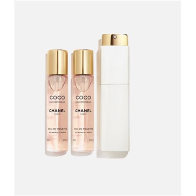 CHANEL (Шанель) TWIST & SPRAY Eau de Toilette (EdT) Туалетная вода COCO MADEMOISELLE, 3 сменных блока по 20 мл каждый, с распылителем (60 мл)