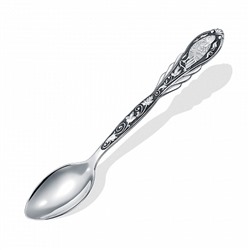 Ложка из серебра штампованая частично черненая