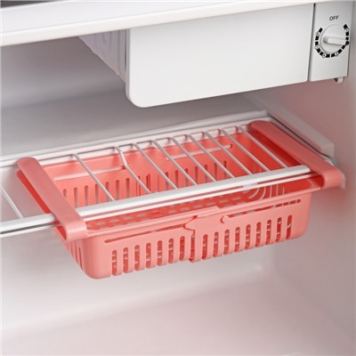 Полка подвесная в холодильник раздвижная Доляна, 20(28)×16.2×7.5 см, МИКС