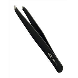 Mertz Пинцет косметический для коррекции бровей скошенный 225-D, чёрный, 9,6 см