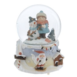 GAEM Фигурка декоративная "Снеговик" в стекл шаре (муз, вьюга, АААх3, н/п), L11 W11 H14 см