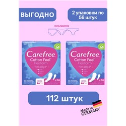Carefree Slipeinlage Cotton Feel Flexiform ohne Duft 56 St, Карефри Ежедневные прокладки с хлопком Флексиформ 56шт, 2 упаковки (112шт)